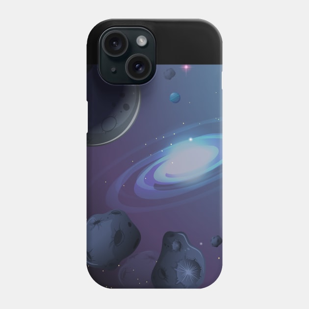 Galaxy and planets print face mask Phone Case by AwesomeDesignArt