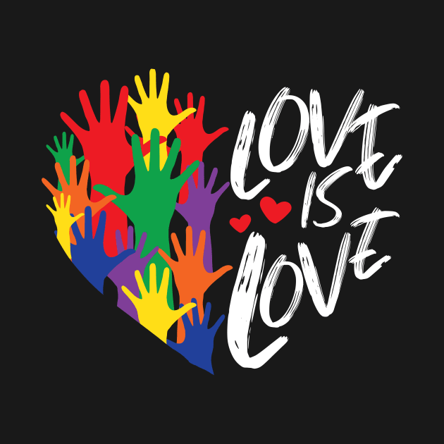 Love Is Love Rainbow Heart LGBT Pride by Lones Eiless