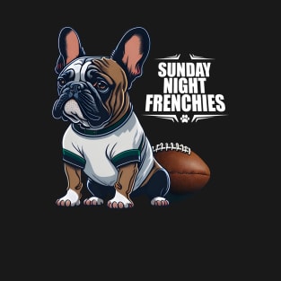 Football French Bulldog "Sunday Night Frenchies" T-Shirt