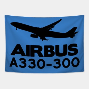 Airbus A330-300 Silhouette Print (Black) Tapestry