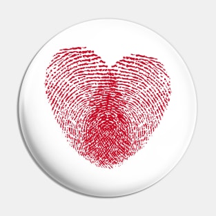 Fingerprint heart love Pin