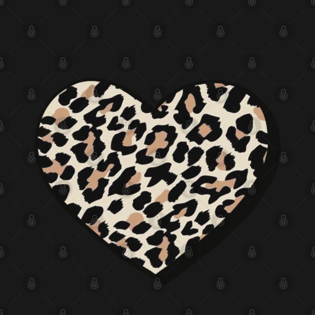 Heart Filled with Tan Cheetah Print by Sheila’s Studio