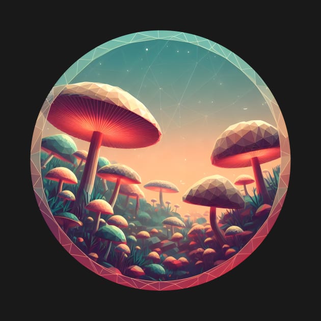 Low Poly Mushroom Forest by Antipodal point