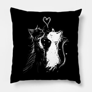 The cat Lovers | valentines black and white cats Pillow