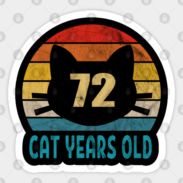 72 Cat Years Old Retro Style 14th Birthday Gift Cat Lovers