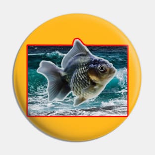 Retro Be A Goldfish Pin