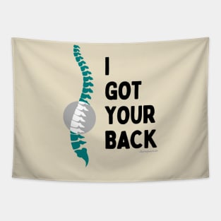 I Got Your Back | Funny Chiropractor Puns | Circled Spine Tapestry