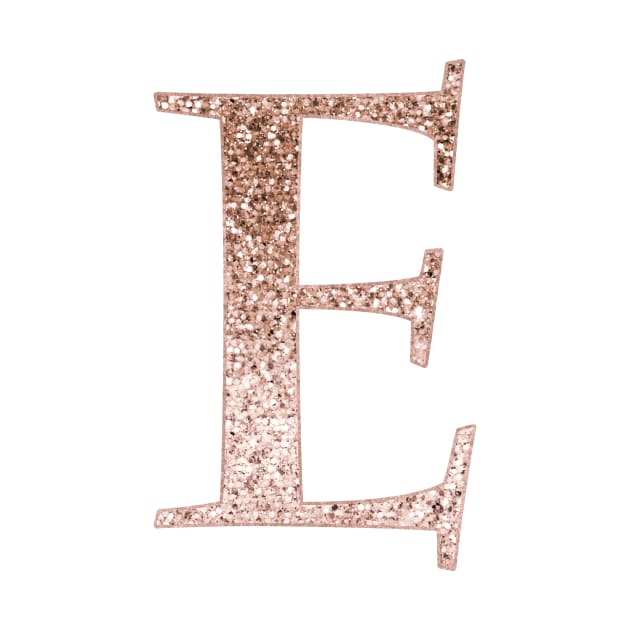 E rose gold glitter monogram letter by RoseAesthetic