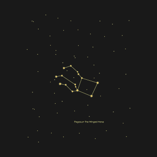 Pegasus Constellation. Gold T-Shirt