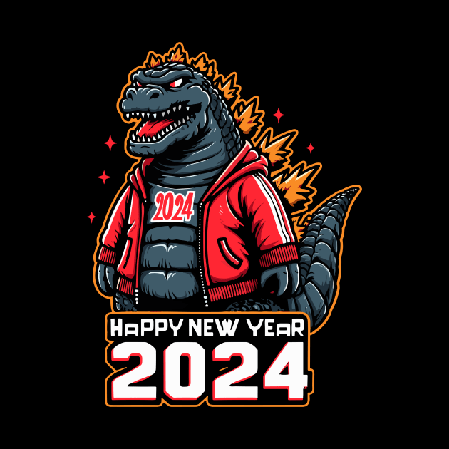 Godzilla happy new year 2024 by Rizstor