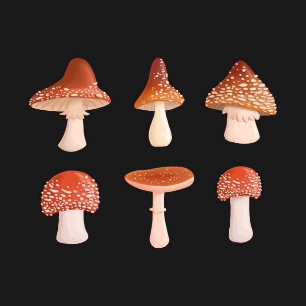 Mushroom Group Toadstools by AdrienneSmith.Artist