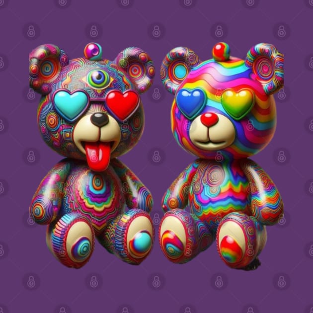 Trippy teddy bear by Out of the world
