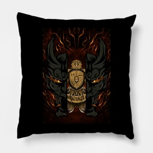 illustration of Oni Mask and Garuda Pillow