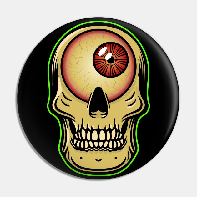 Cyclops' Skull Pin by Doc Multiverse Designs