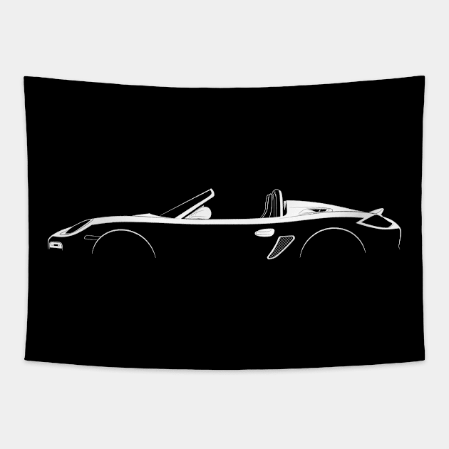 Porsche Boxster Spyder (987) Silhouette Tapestry by Car-Silhouettes