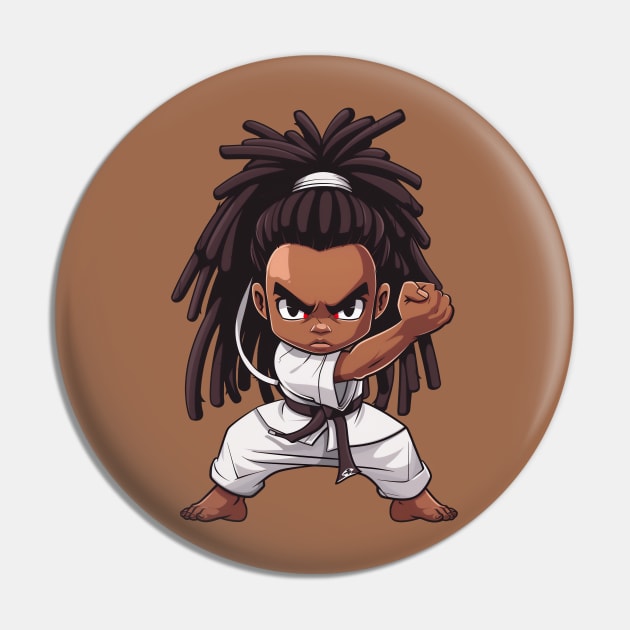 Karate Chibi Boy Pin by JunkyDotCom
