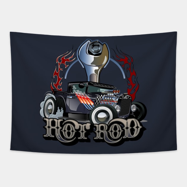 Hot Rod Tapestry by Funky Aviation