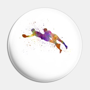 Rugby player in watercolor Pin