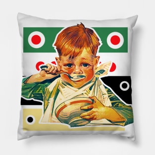 Boy eating Pillow