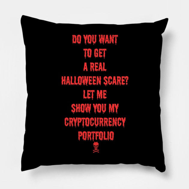 Cryptocurrency Halloween Scare Unisex Tee — Unisex t-shirt-  Funny Crypto Investment Shirt Pillow by LoffDesign