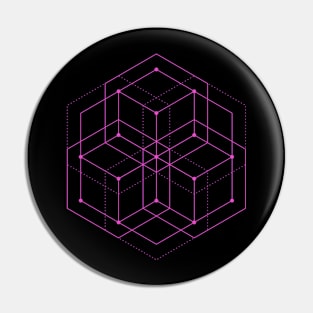 Pink Hexagon Optical Illusion Pin