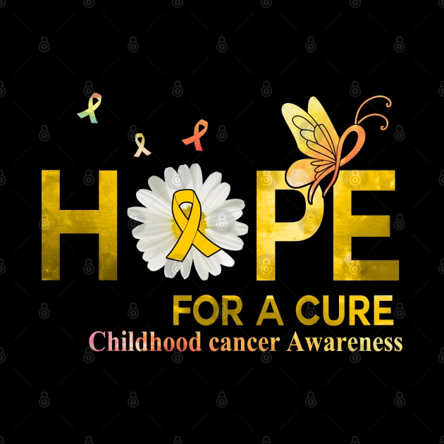 Hope For A Cure  Butterfly Flower Childhood cancer by HomerNewbergereq