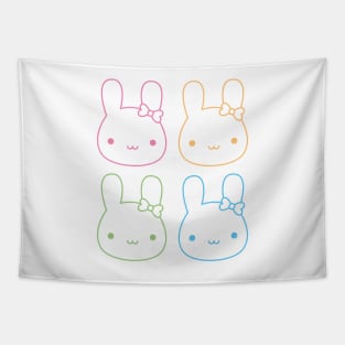 Kawaii Pastel Bunny Bows Tapestry