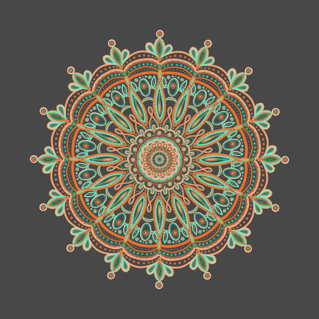 Disover Bohochic Mandala - AQUA - Bohemian - T-Shirt