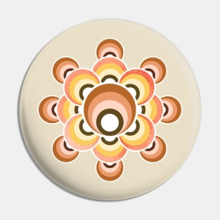 Retro 70's flower - earth tones Pin