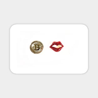 Bitcoin and kiss, love, lips Magnet