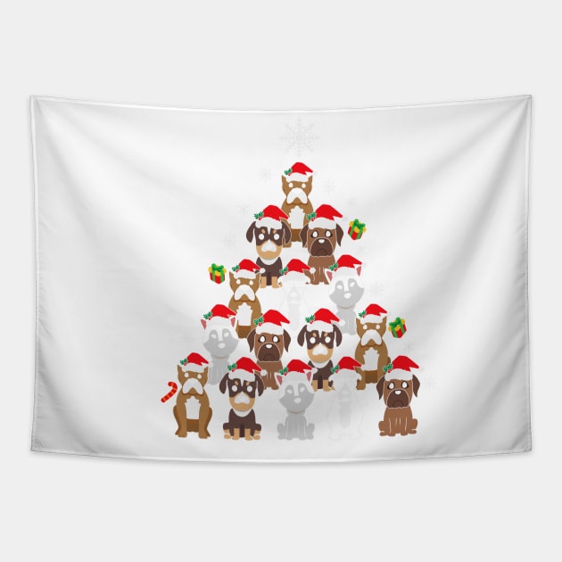 Dog Santa Christmas Tree Xmas Dog Gifts For Dog Lovers Tapestry by saugiohoc994