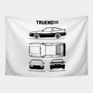 AE86 Toyota Trueno Blueprint Tapestry