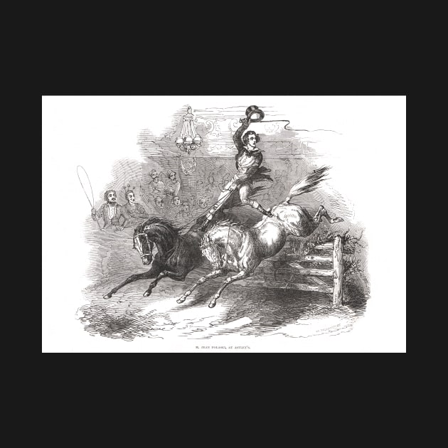 Jean Polaski riding 2 horses at Astley's Amphitheatre in 1848 by artfromthepast