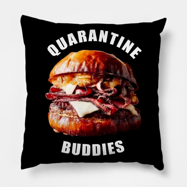 Quarantine Buddies Burger Pillow by aditchucky