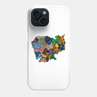 Spirograph Patterned Cambodia Provinces Map Phone Case