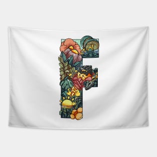 Initial Letter F doodle art Tapestry