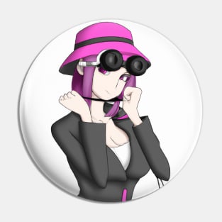 Anime Girl with Pink Hat Pin