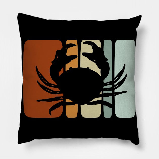 Crab Vintage Retro Animal Cake Wildlife Pillow by DesignatedDesigner