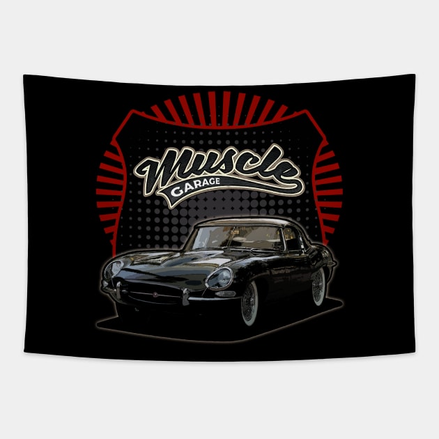 Jaguar XK-E 1961 car muscle Tapestry by JocelynnBaxter