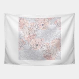 Pink Carnation Outline Pattern Tapestry