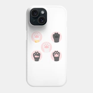 Colorful cute cat paws pattern Phone Case