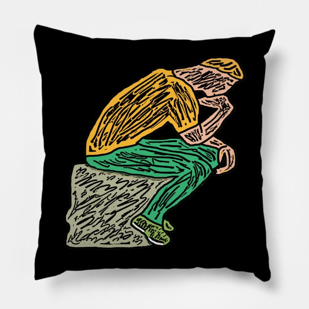 The Thinker Pillow by Mark Ewbie