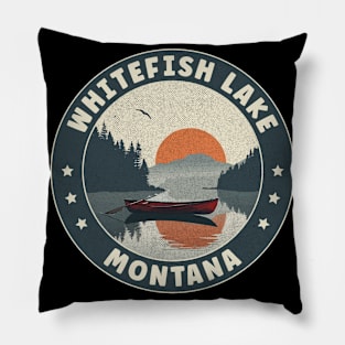 Whitefish Lake Montana Sunset Pillow