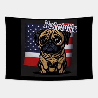 pug 4th of july Tapestry
