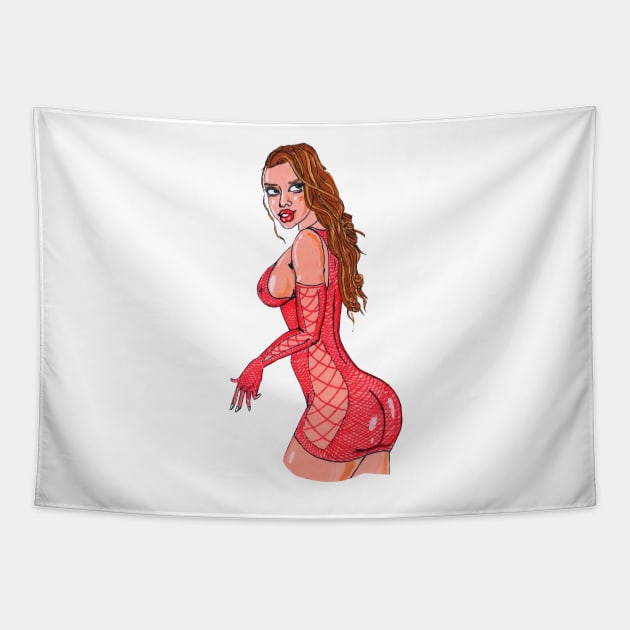 Sexy Cartoon Babe With Nice Thick Ass Tapestry by FilMate