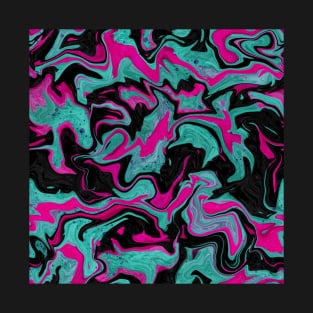 Abstract neon colors painting, liquid art T-Shirt