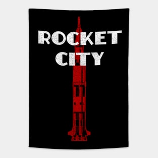 Rocket City - Saturn V - Huntsville AL Alabama - Distressed Tapestry