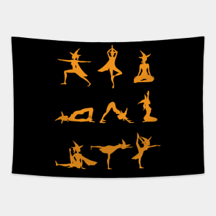 Witch In Yoga Poses Tapestry