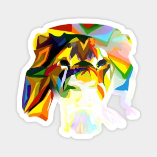 Cute Colorful Rainbow Lion Shape Head Drawing Magnet