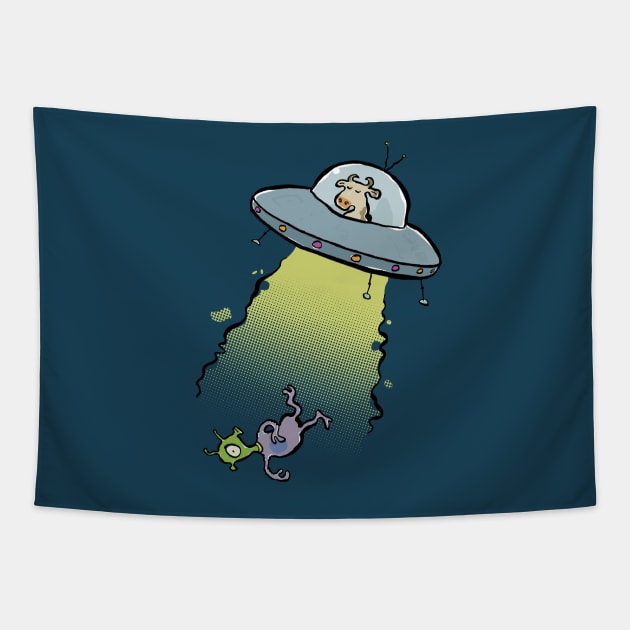 alien abduction Tapestry by greendeer